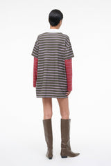 IVAR DRESS | PINE STRIPE BURGUNDY STRIPE