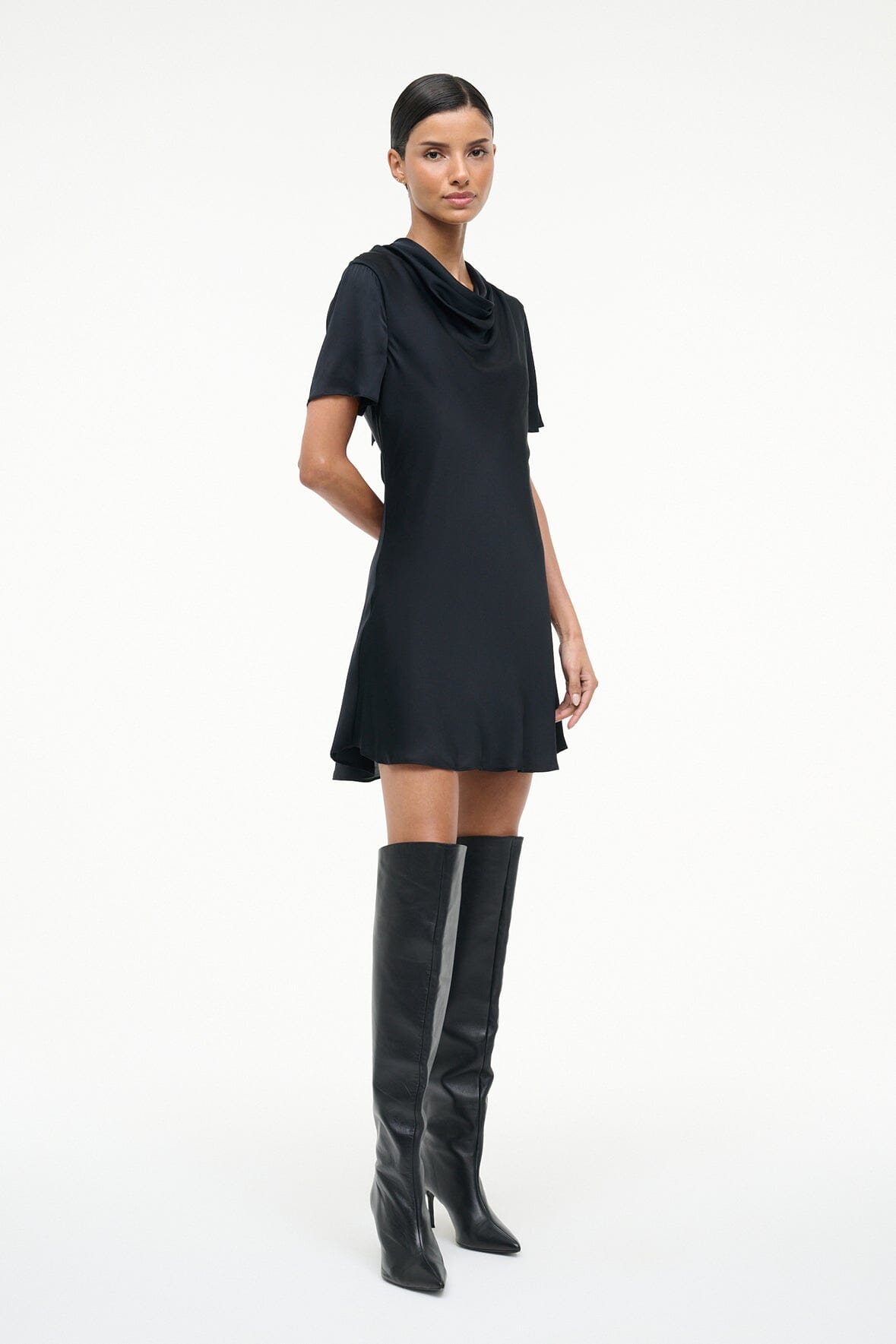IRIS SILK DRESS | BLACK