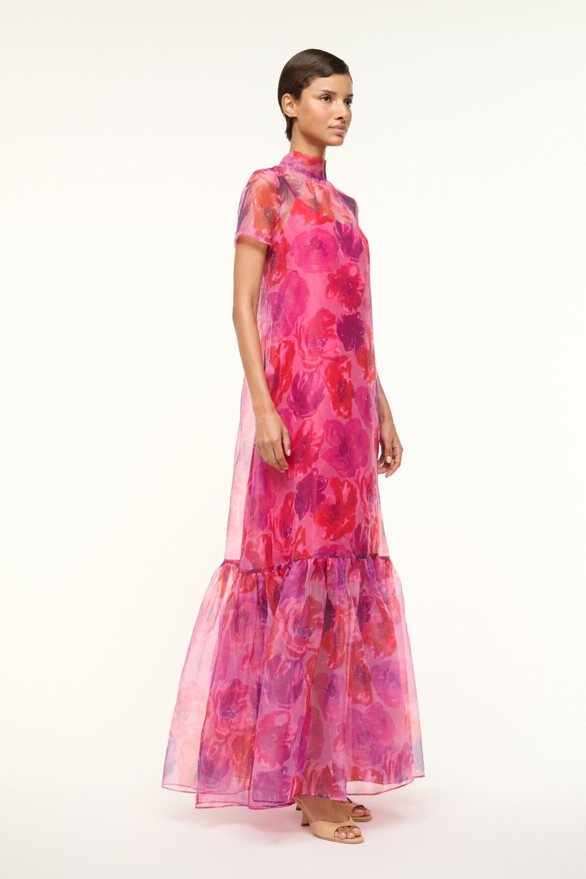 CALLUNA DRESS | MAGENTA PAINTED FLORAL