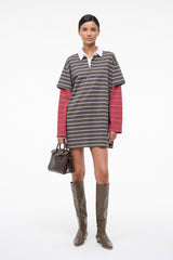 IVAR DRESS | PINE STRIPE BURGUNDY STRIPE