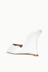 BRIGITTE HIGH WEDGE | IVORY SATIN